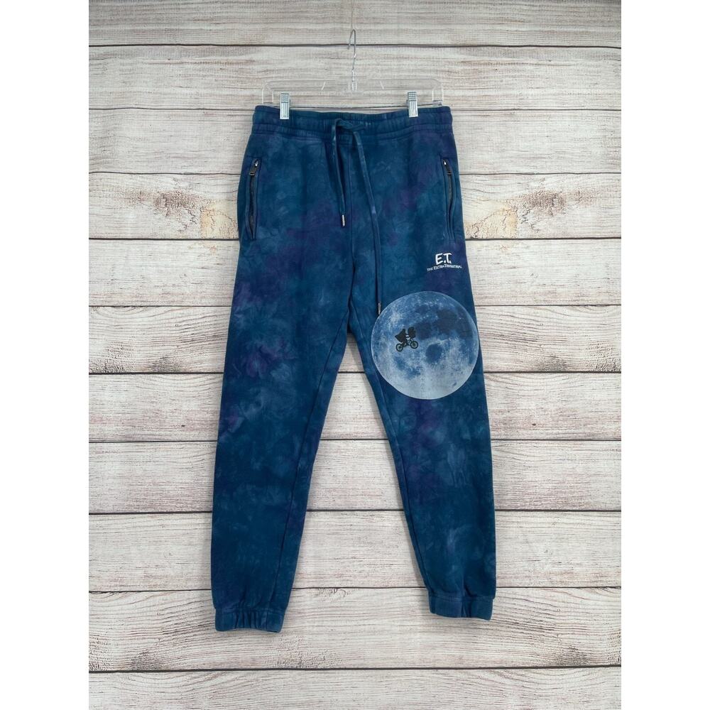 Universal Amblin E.T. the Extraterrestrial Jogger Sweatpants Mens M Blue Tie Dye